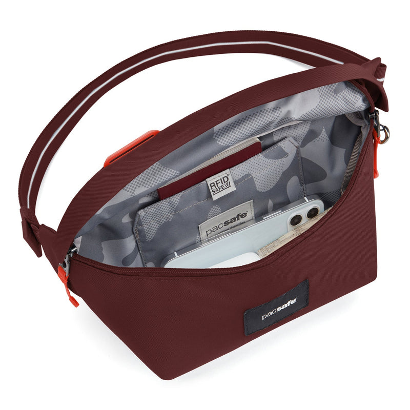 Pacsafe® GO anti-theft sling pack, Garnet Red