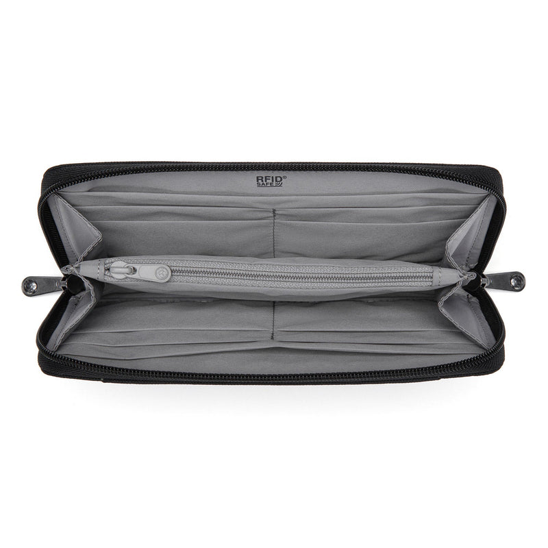 Pacsafe® RFIDsafe™ RFID blocking continental wallet, Jet Black