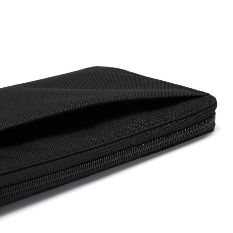 Pacsafe® RFIDsafe™ RFID blocking travel wallet, Jet Black