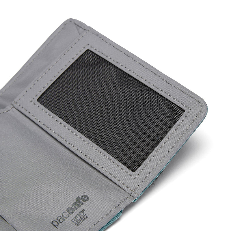 Pacsafe® RFIDsafe™ RFID blocking trifold wallet, Fresh Mint