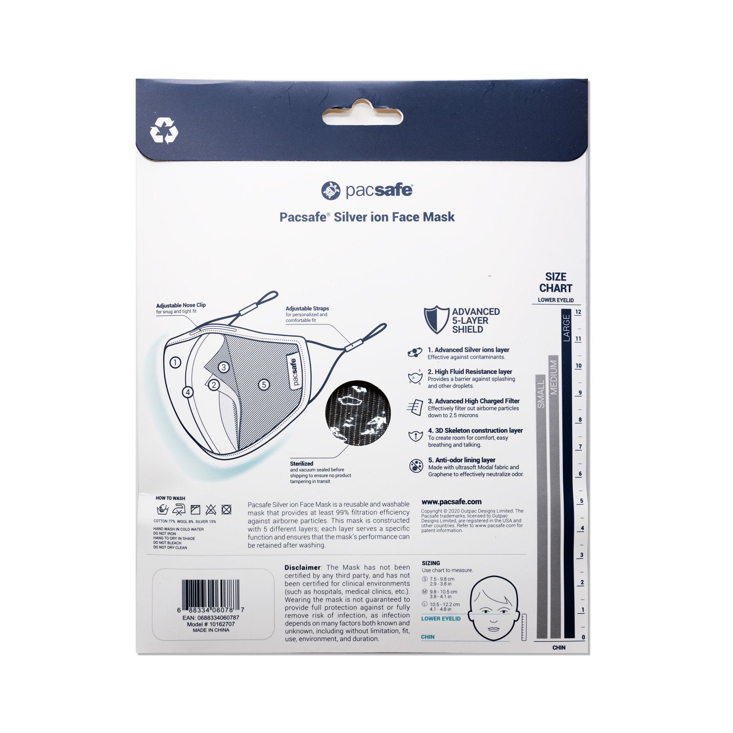 Protective &amp; Reusable Silver iON Face Mask