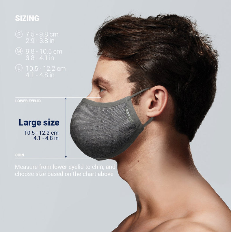 Protective & Reusable Silver iON Face Mask, Silver Beige