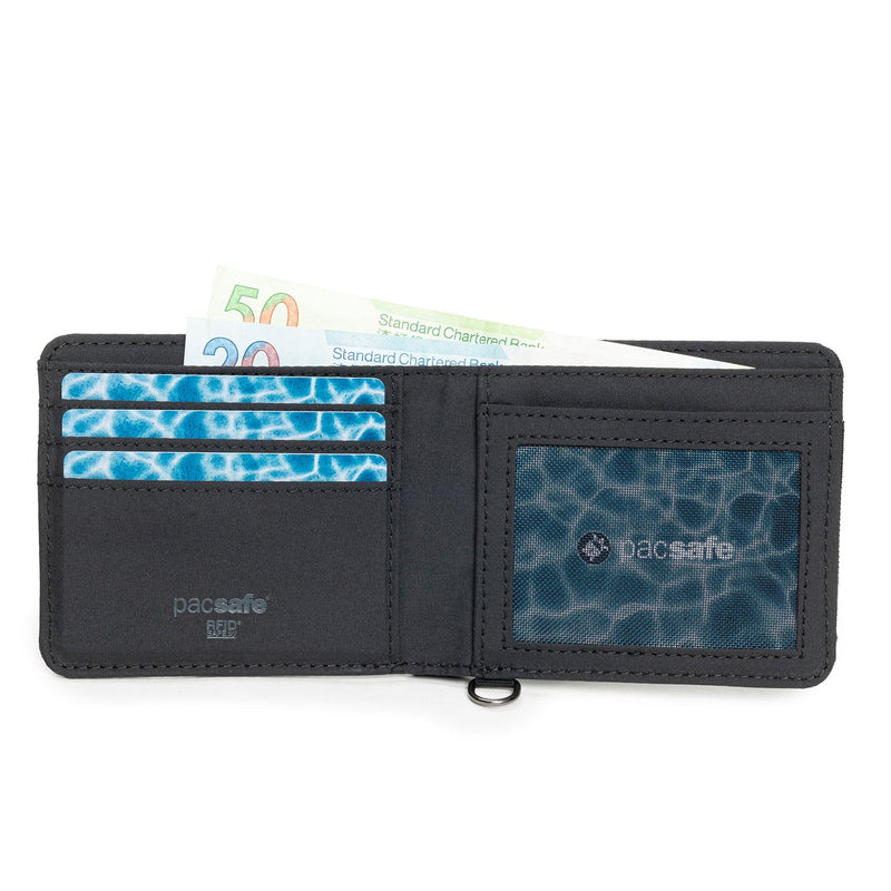 Pacsafe® RFIDsafe™ RFID blocking bifold wallet, Black