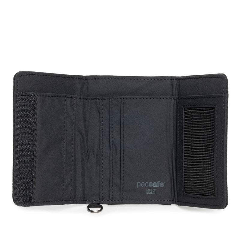 Pacsafe® RFIDsafe™ RFID blocking trifold wallet, Black